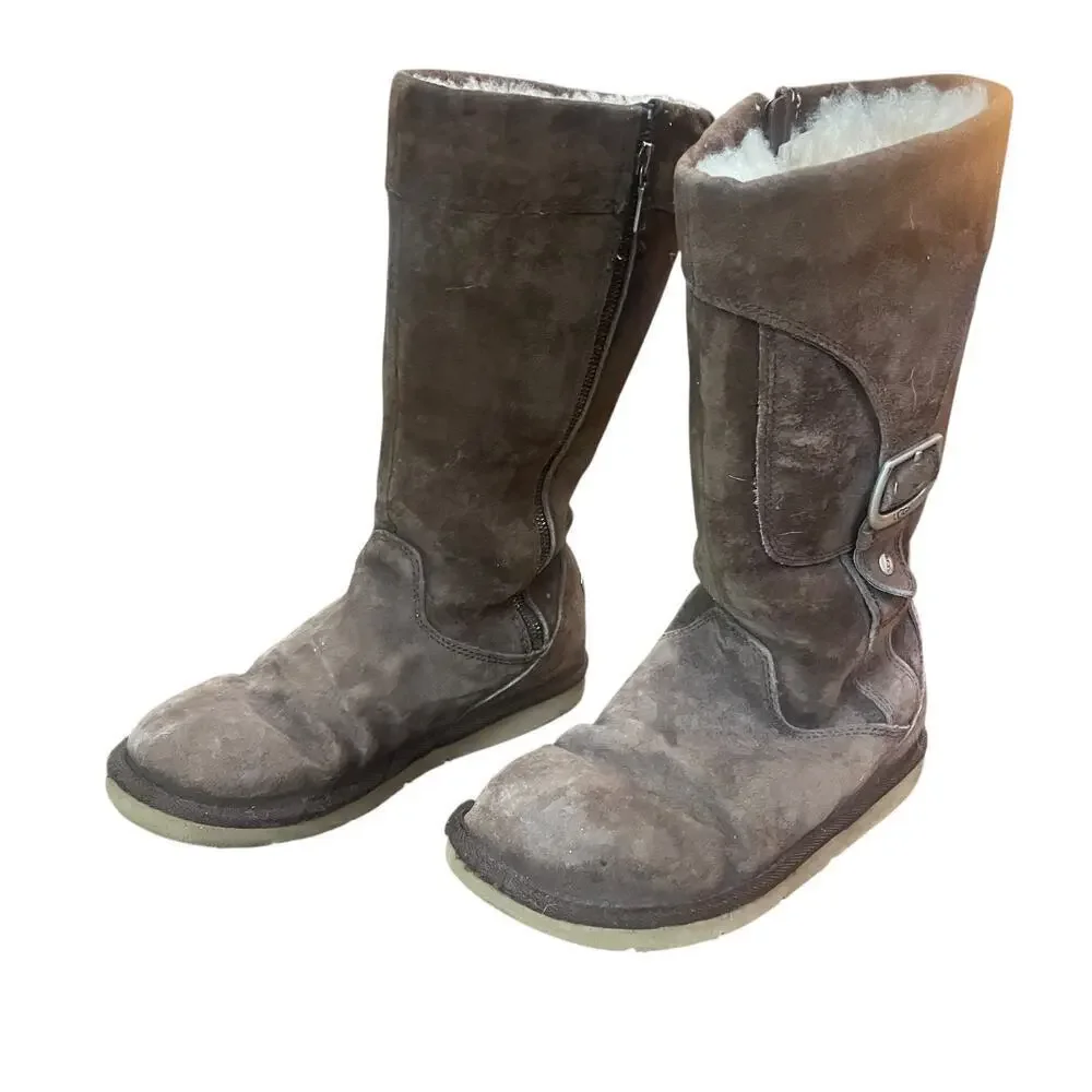 UGG Australia Women's Brown Suede Cargo III Mid Calf Boots